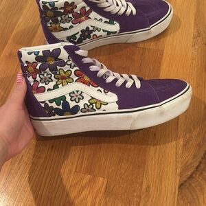 Vibrant Floral High-Top Sneakers